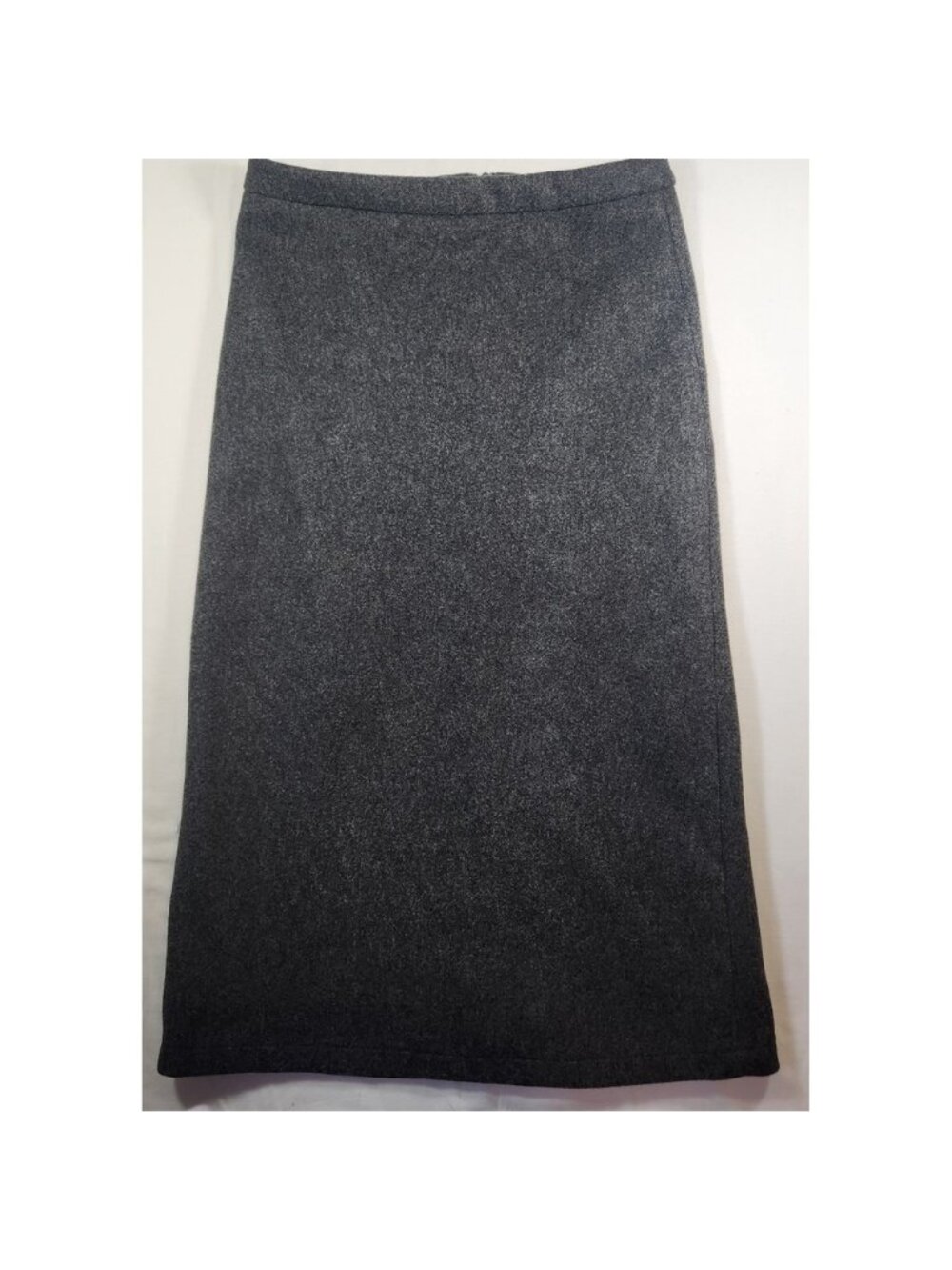 Dazy Charcoal‎ Grey Marl Straight Midi Skirt Back Slit Size Large
